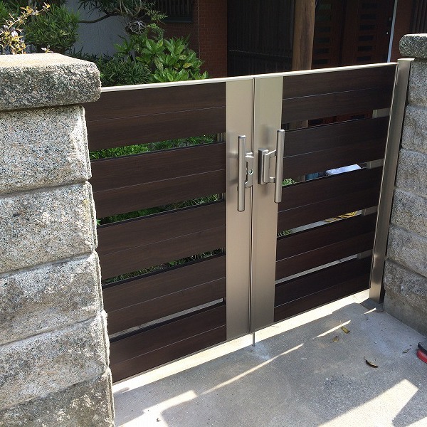 松型ブロック取替でフェンス取付け、門扉も。0005463307